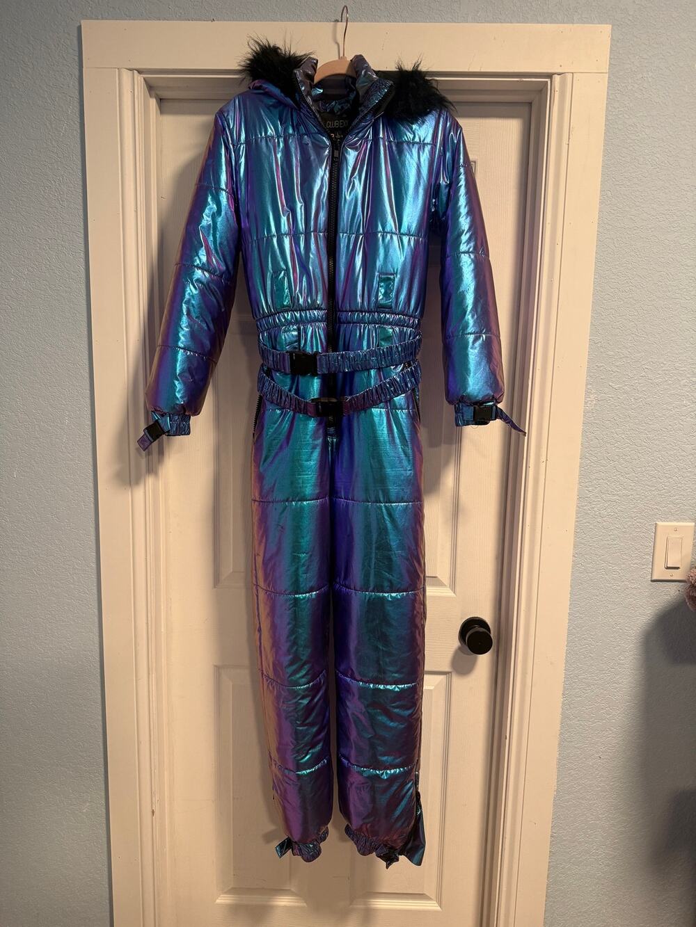Dollskill Club Exx Blue Purple Iridescent Snowsuit - Size L